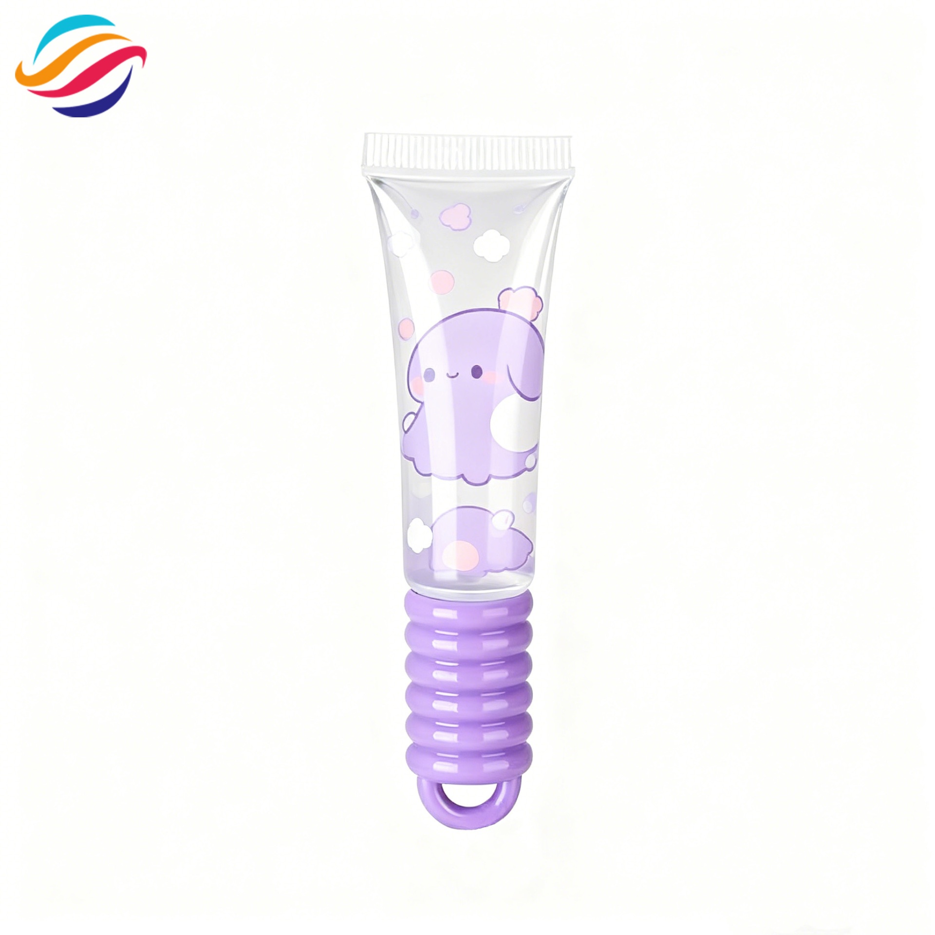 Spiral hook cap lip gloss tube view 1