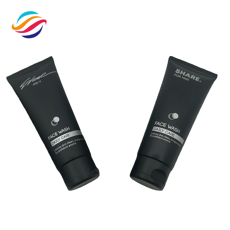 PE black facial cleanser tube view 6