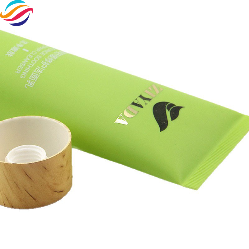 PE wood-cap facial cleanser tube view 5