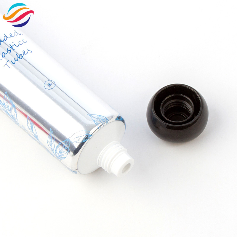 Silver chrome round-cap tube view 3